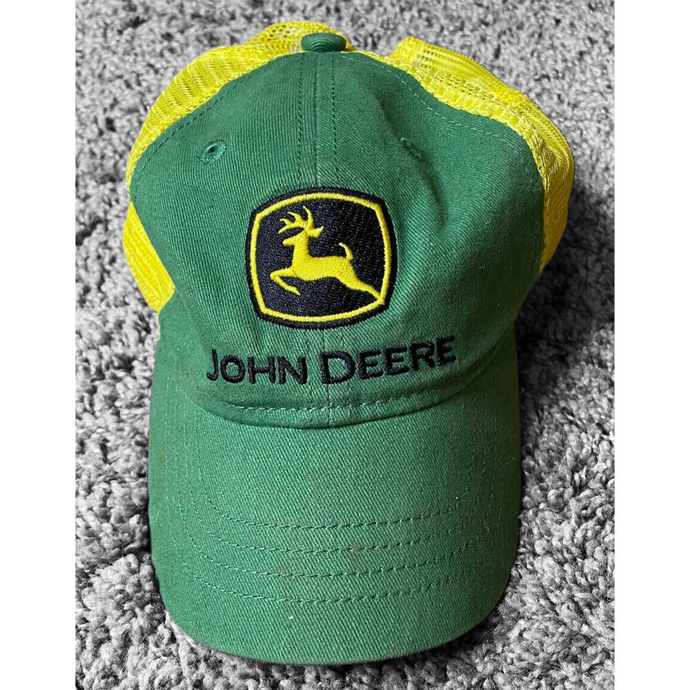 John Deere Toddler Snapback Trucker Hat Ball Cap Green Yellow One Size ECU